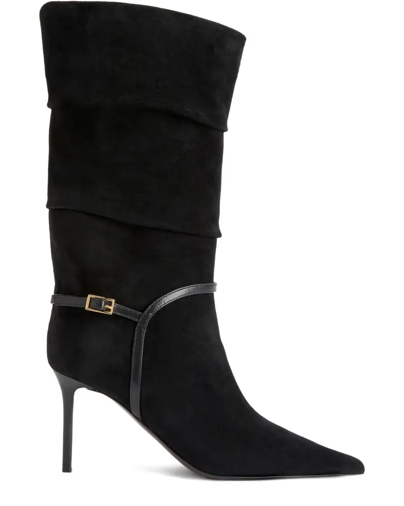 Giuseppe Zanotti SECRET Wildlederstiefel mit Falten 85mm - Schwarz Schwarz