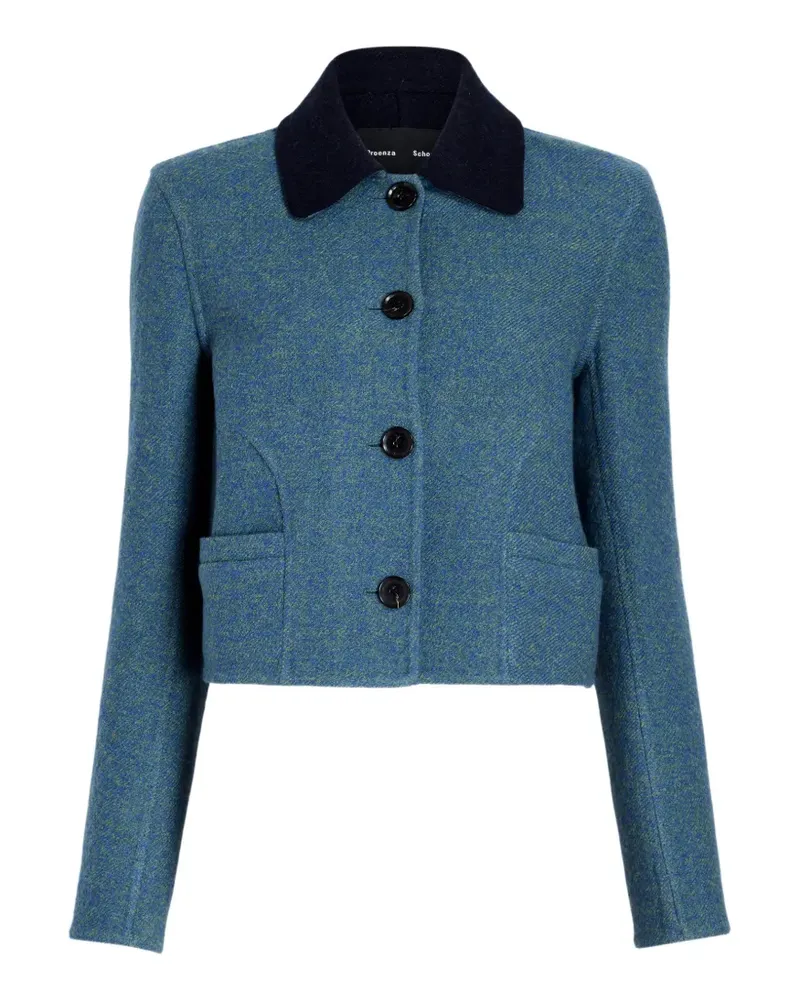 Proenza Schouler Gaelle Jacke aus melierter Double Face-Oberbekleidung - Blau Blau