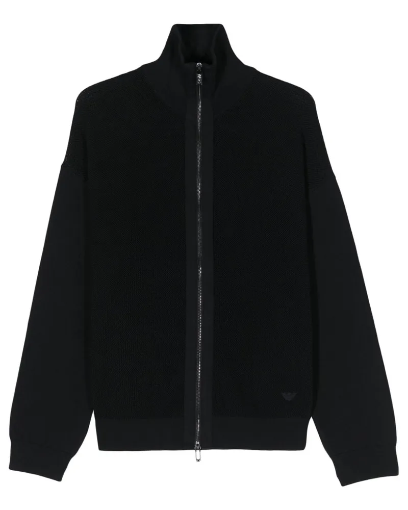 Emporio Armani Lochstrick-Cardigan mit Reißverschluss - Blau Blau