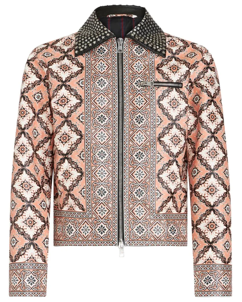 Etro Print-Hemdjacke mit Nieten - Orange Orange