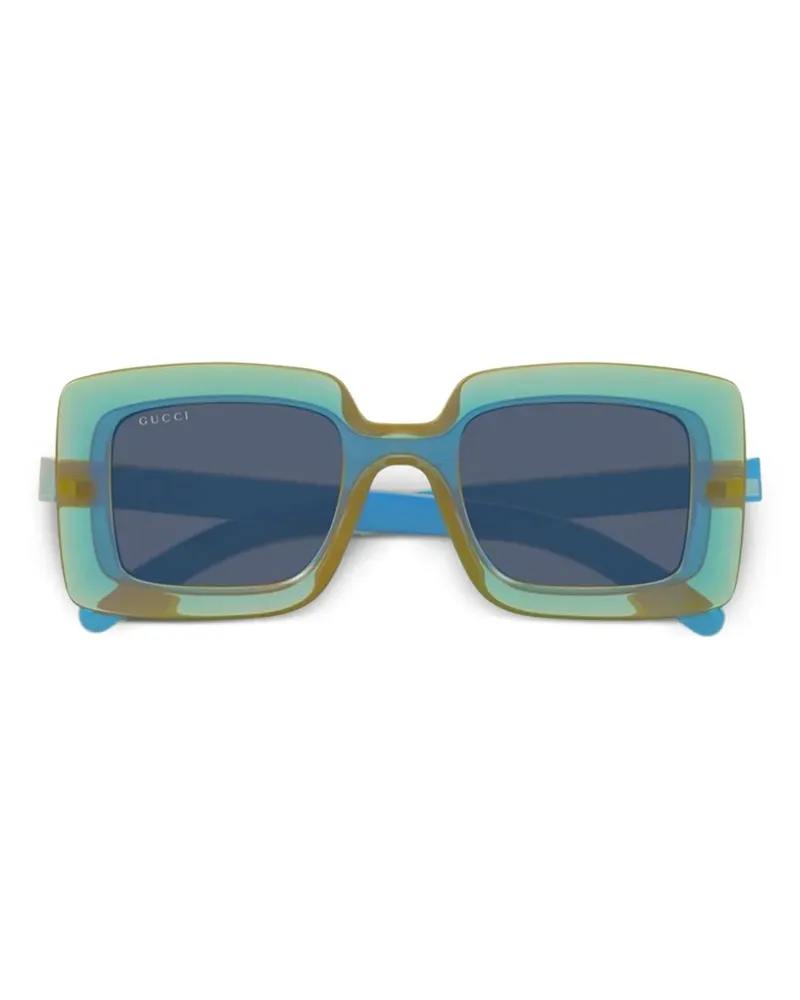 Gucci Sonnenbrille mit eckigem Gestell - Blau Blau