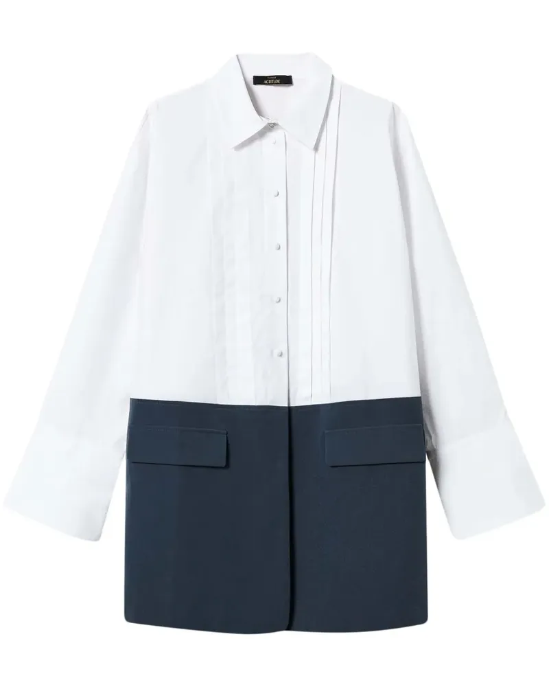 Twin-Set Hemdkleid in Colour-Block-Optik - Blau Blau