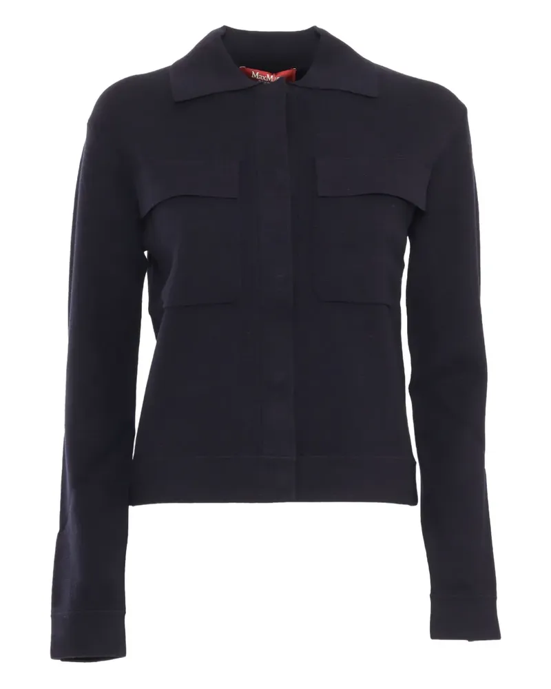 Max Mara Mito Cardigan mit Klappentaschen - Blau Blau