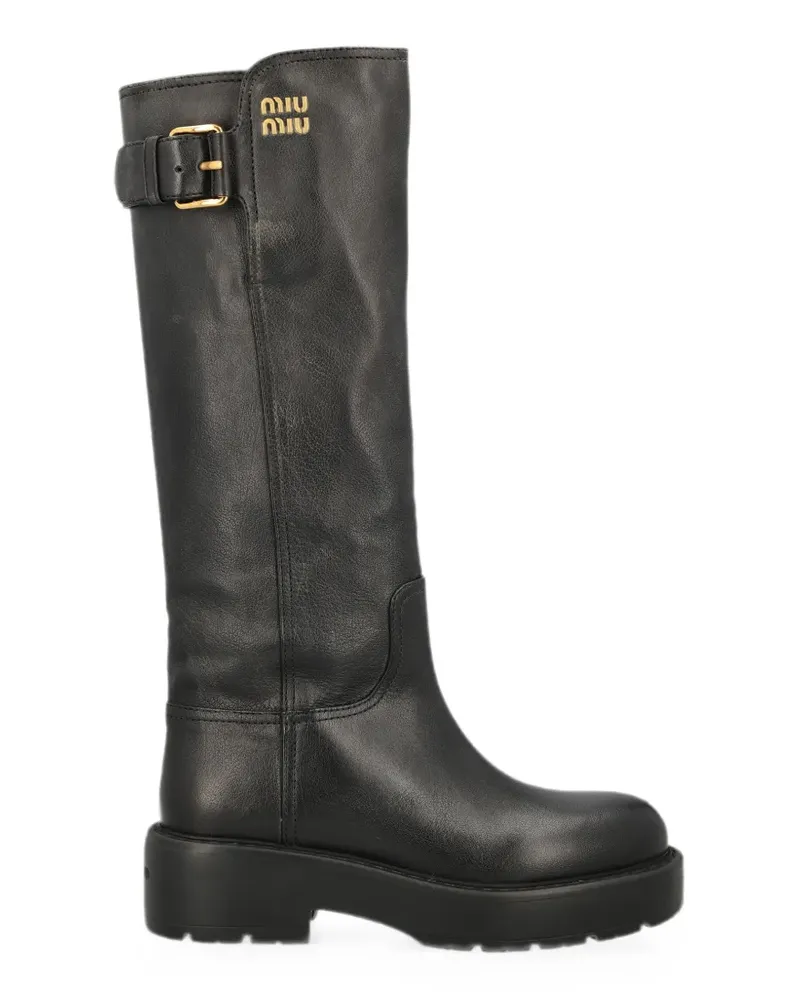 Miu Miu leather boots - Schwarz Schwarz