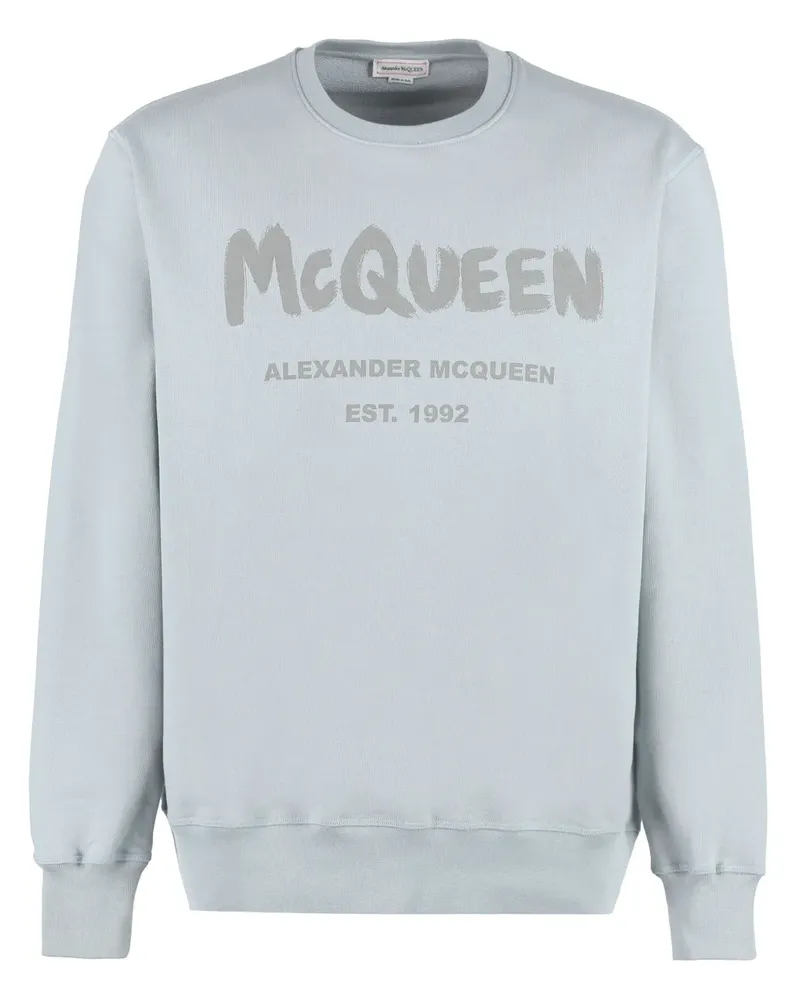 Alexander McQueen Sweatshirt mit Graffiti-Print - Grau Grau