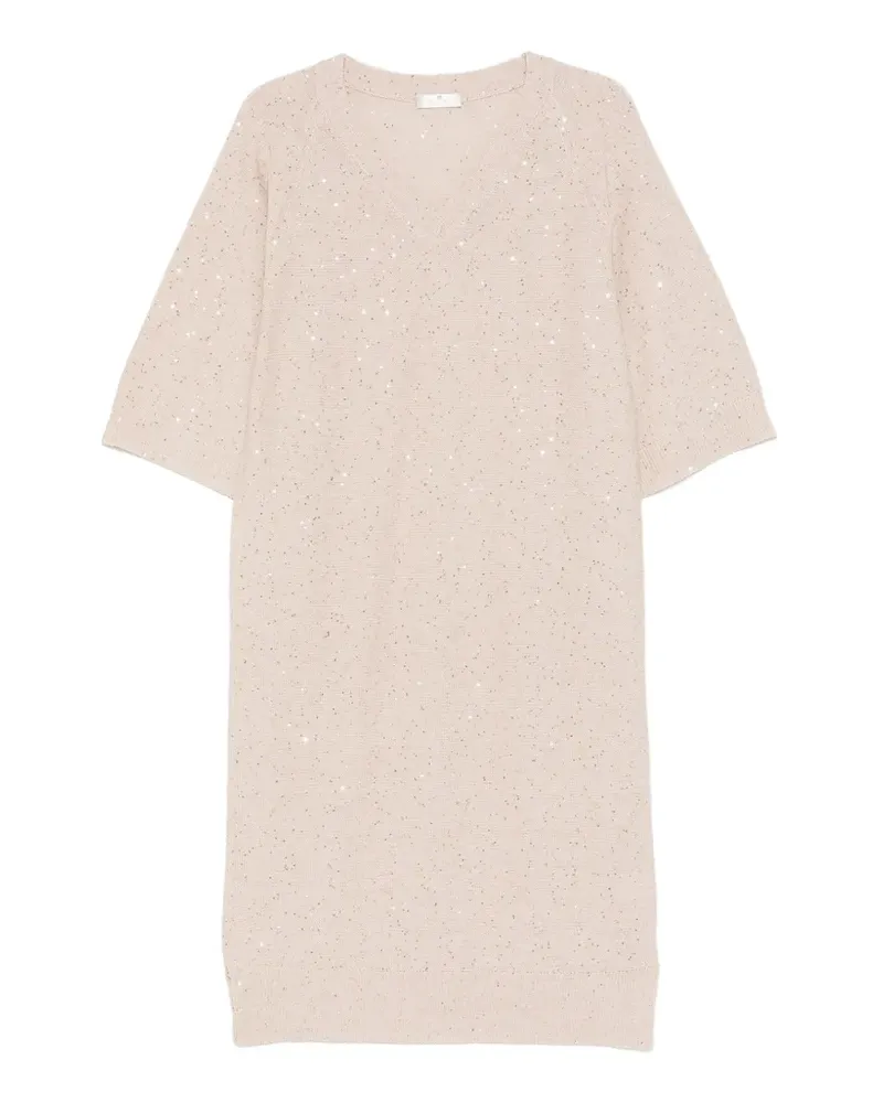 PANICALE Cashmere Midikleid mit Pailletten - Nude Nude