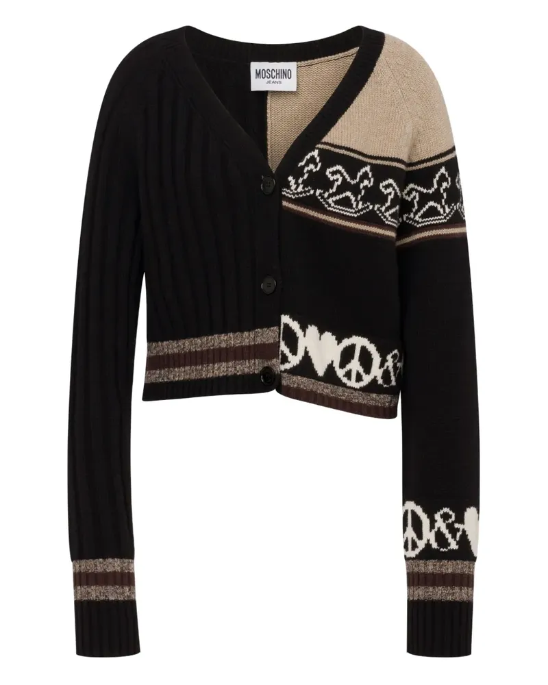 Moschino Peace Love Cardigan - Schwarz Schwarz