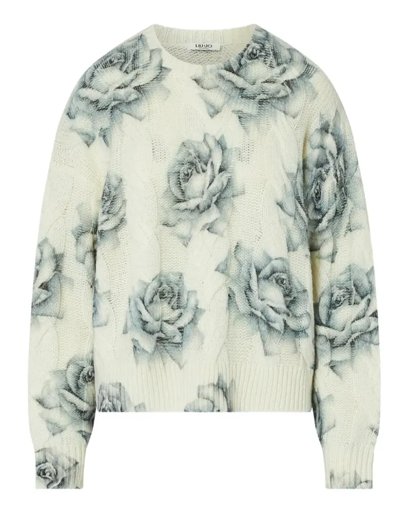 Liu Jo Pullover mit Rosen-Print - Weiß Weiß