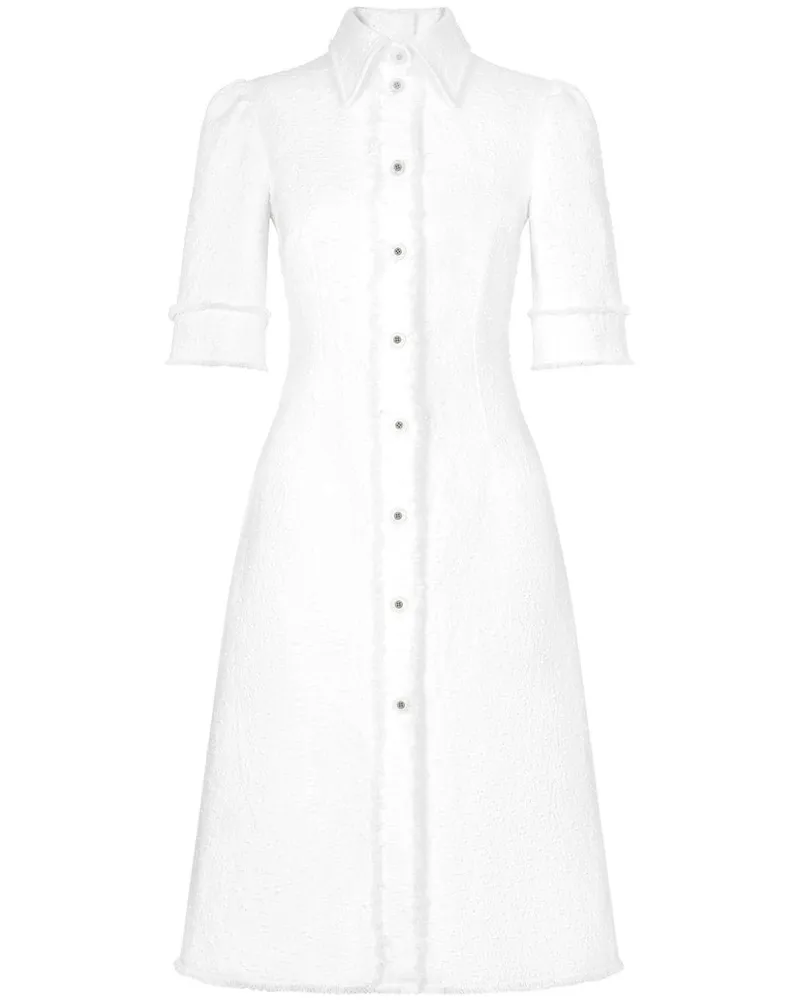 Dolce & Gabbana Tweed-Hemdkleid - Weiß Weiß