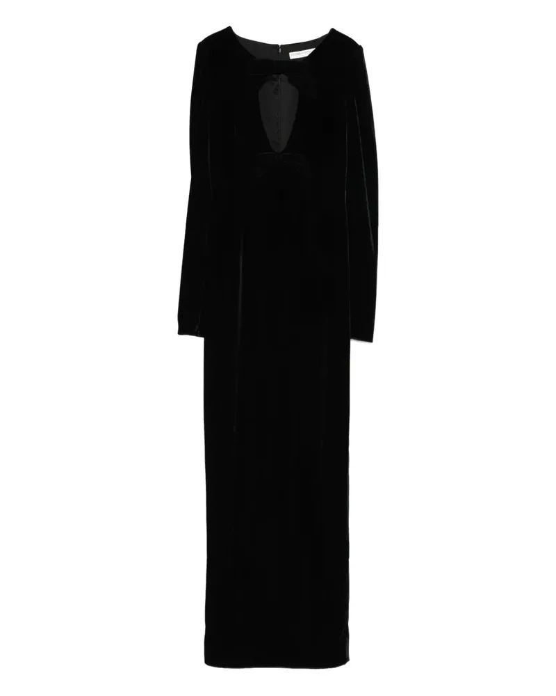 Alessandra Rich Abendkleid aus Samt mit Schleife - Schwarz Schwarz