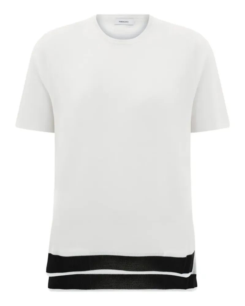 Ferragamo Gestricktes T-Shirt - Weiß Weiß