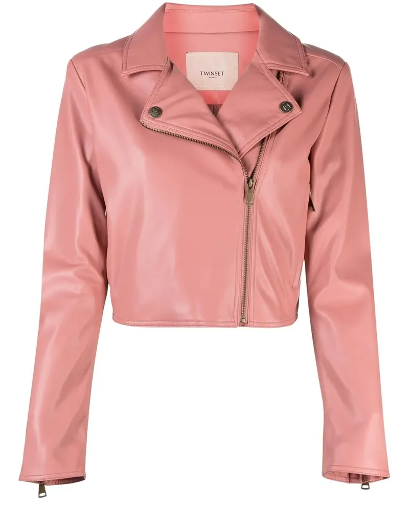 Twin-Set Jacke mit asymmetrischem Reißverschluss - Rosa Rosa