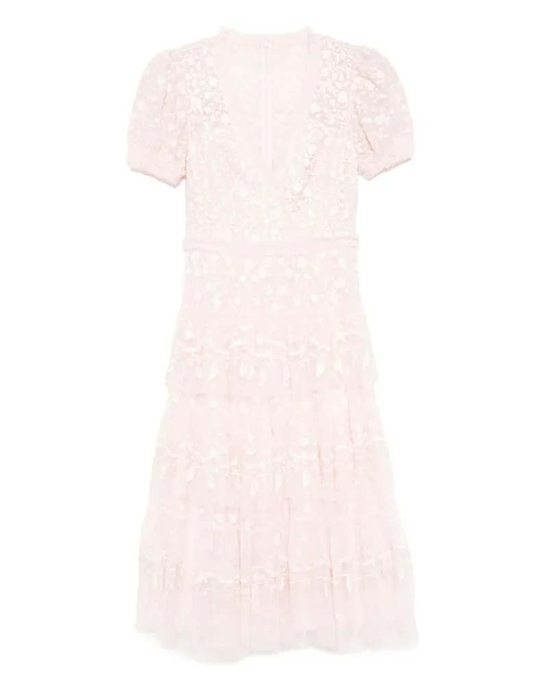 Needle & Thread Kleid mit Blumenstickerei - Rosa Rosa