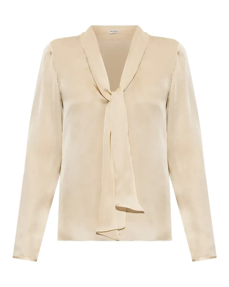 Balmain Top mit Stehkragen - Nude Nude