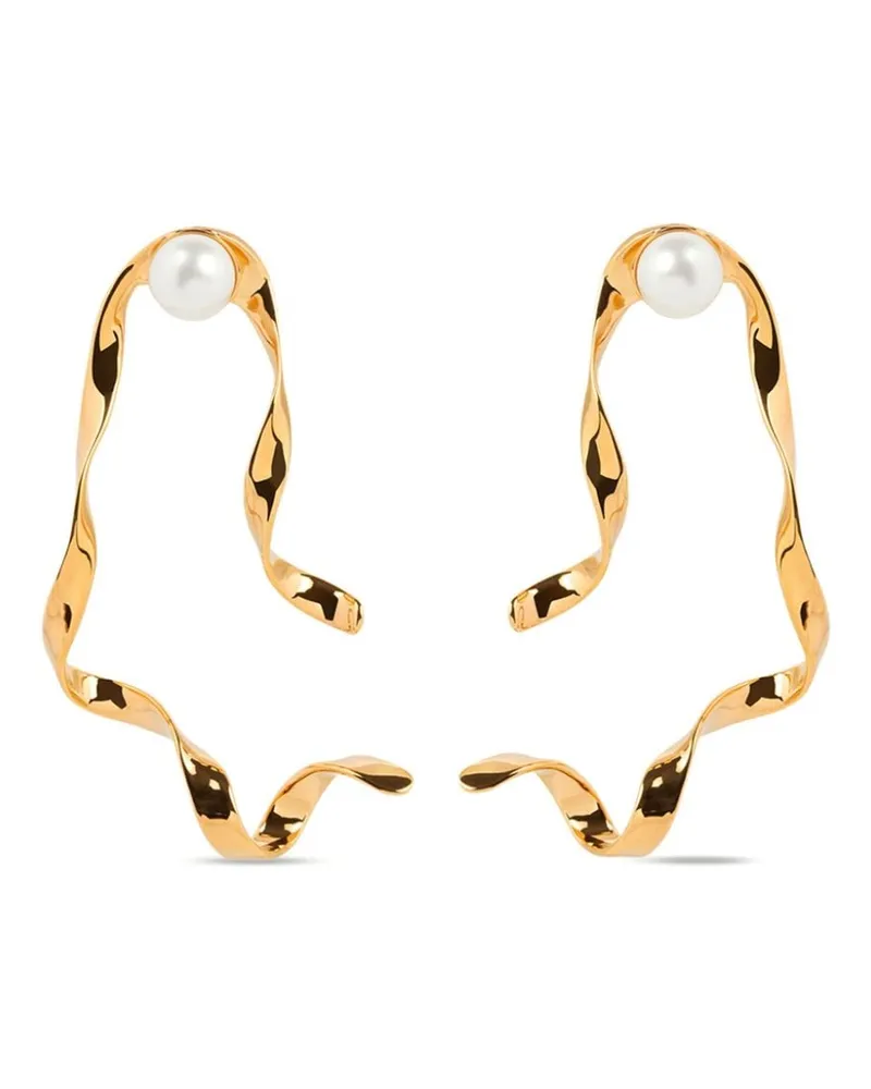 Dries van Noten Wellen-Ohrstecker - Gold Gold