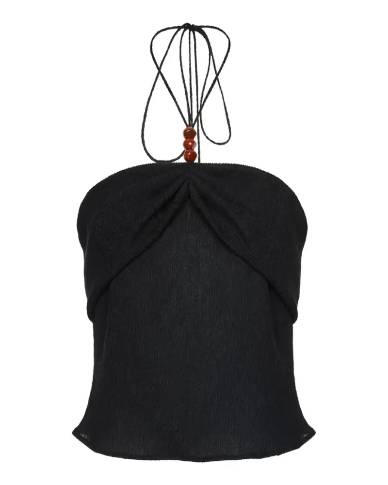Magda Butrym beaded halterneck top - Schwarz Schwarz