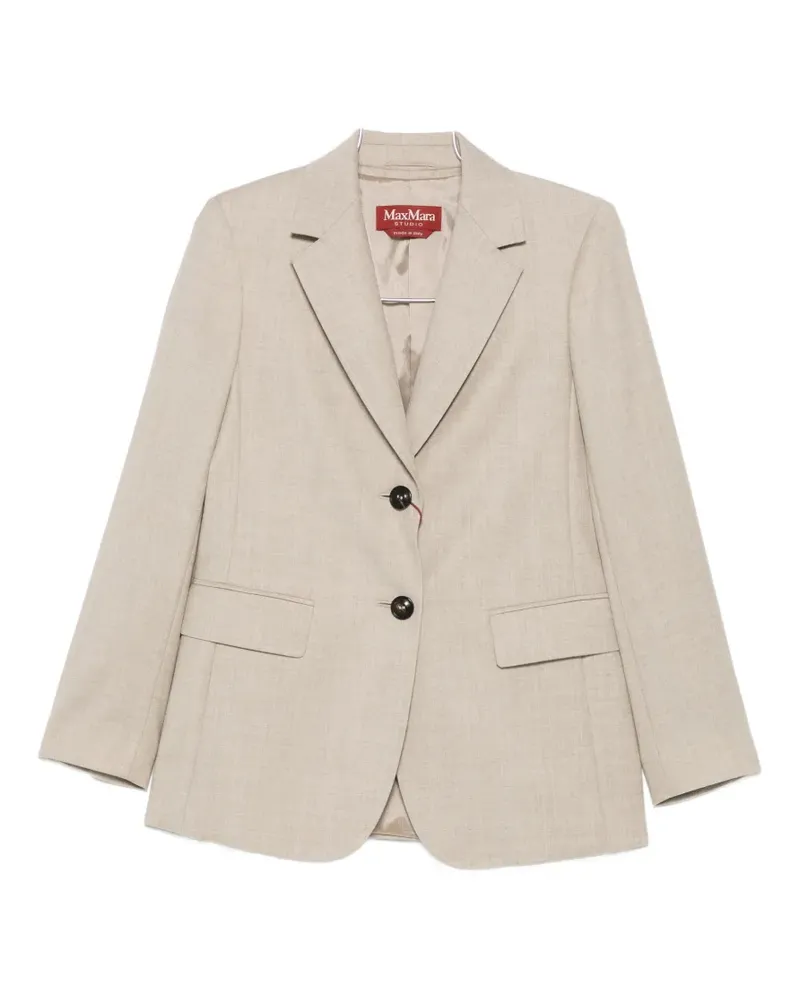 Max Mara single-breasted notched-lapel blazer - Nude Nude