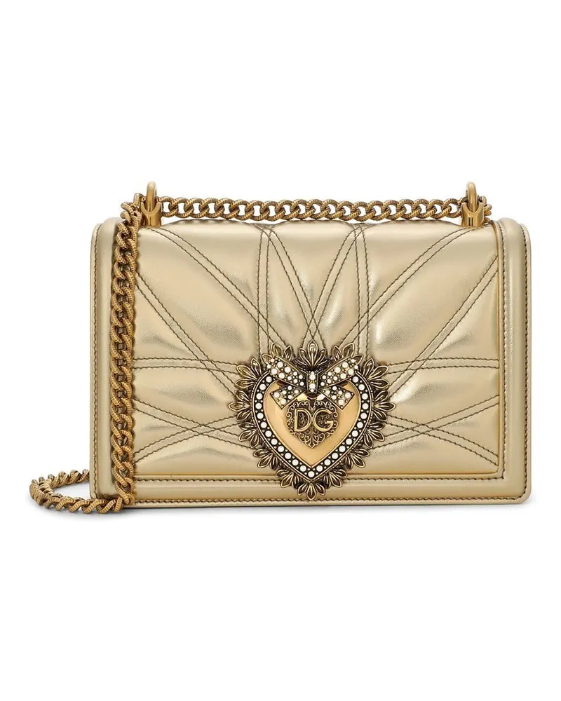 Dolce & Gabbana Mittelgroße Devotion Schultertasche - Gold Gold