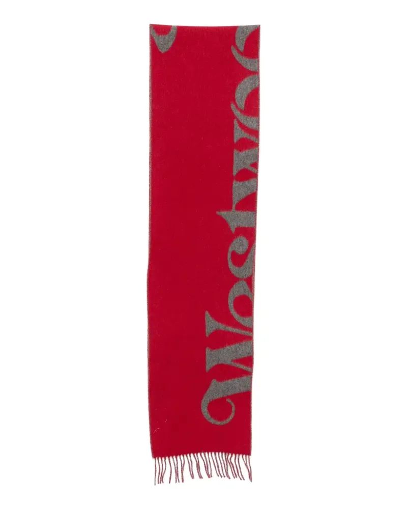 Vivienne Westwood Intarsien-Schal mit Fransen - Rot Rot