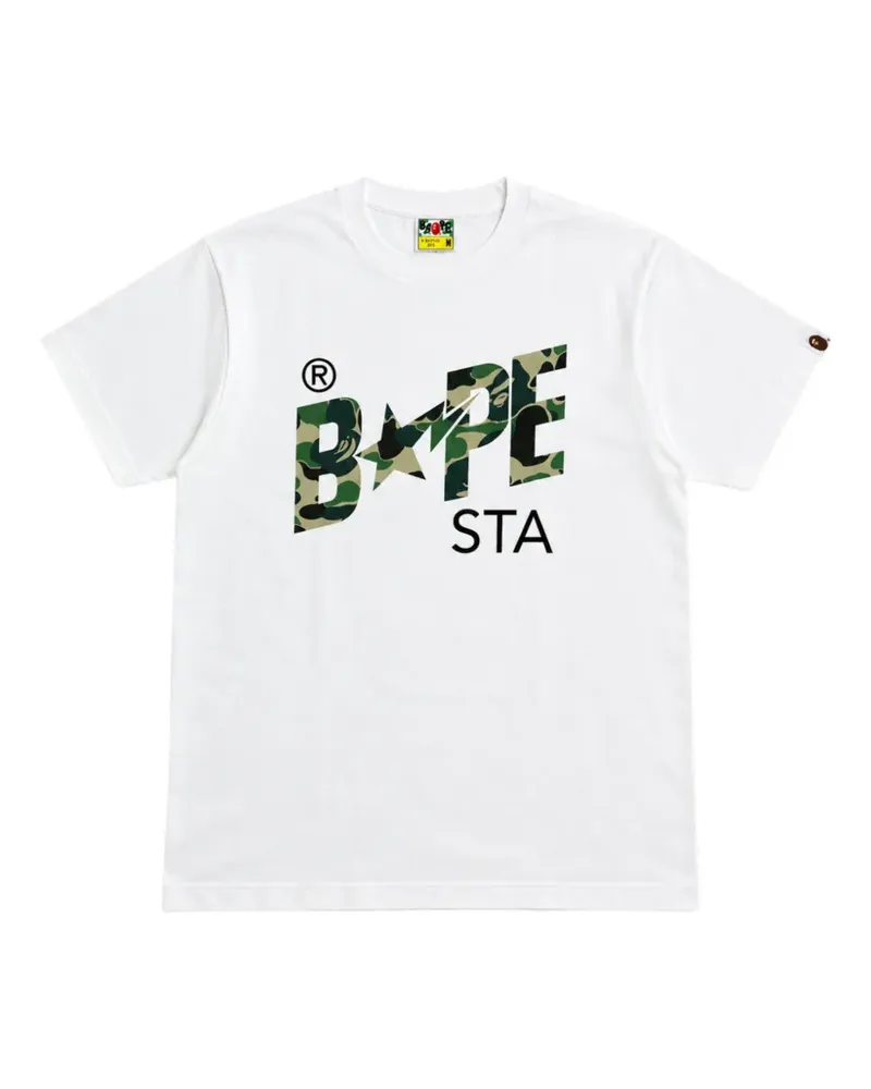 BAPE Bape Sta T-Shirt mit Camouflage-Print - Weiß Weiß
