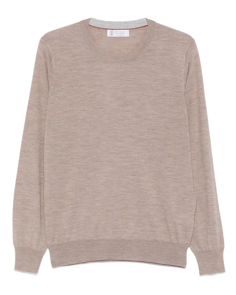 Brunello Cucinelli Klassischer Kaschmirpullover - Nude Nude
