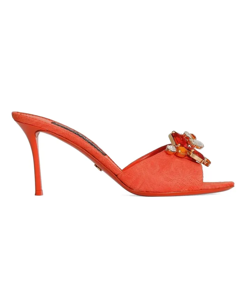 Dolce & Gabbana Brokat Mules mit Stickerei - Orange Orange