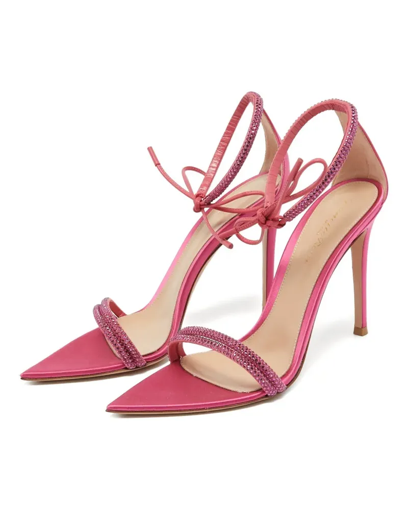 Gianvito Rossi Sandalen aus Satin mit Kristallen - Rosa Rosa