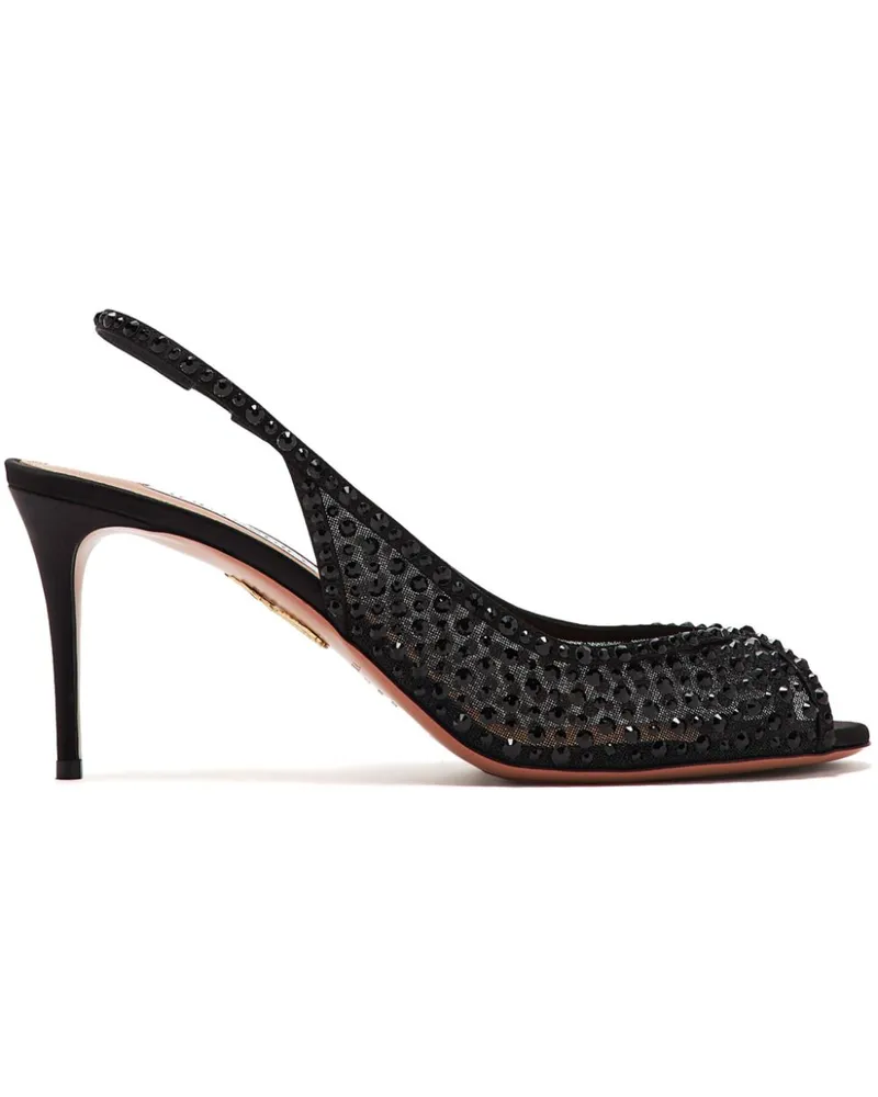 Aquazzura Crystal Lover Sandalen 75mm - Schwarz Schwarz