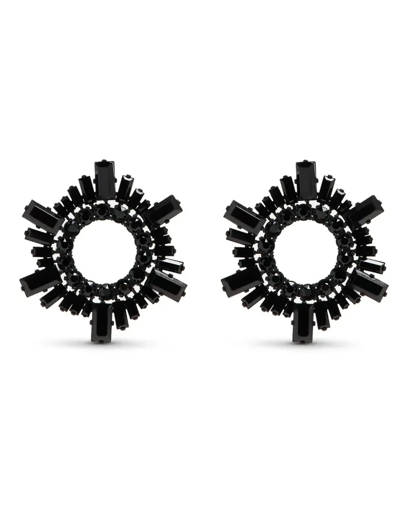 Amina Muaddi Begum Ohrringe mit Kristallen - Schwarz Schwarz