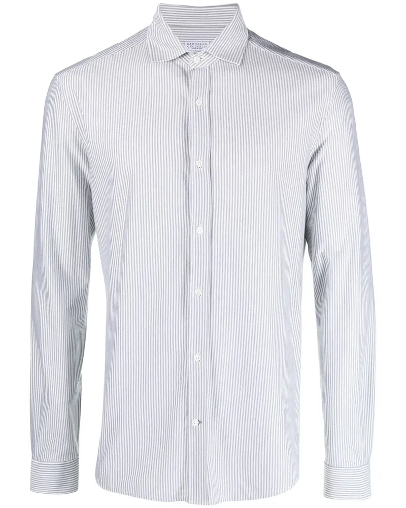 Brunello Cucinelli Gestreiftes Hemd - Grün Grün