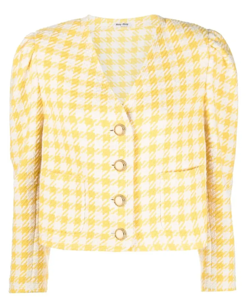 Miu Miu Jacke mit Print - Gelb Gelb