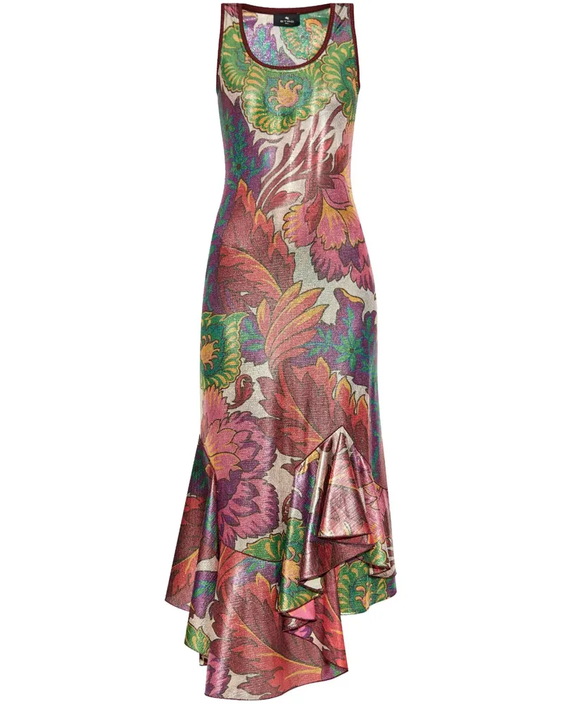Etro Midikleid mit schimmerndem Finish - Rot Rot