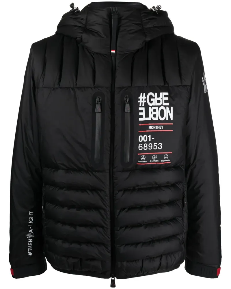 Moncler Gefütterte Monthey Jacke - Schwarz Schwarz