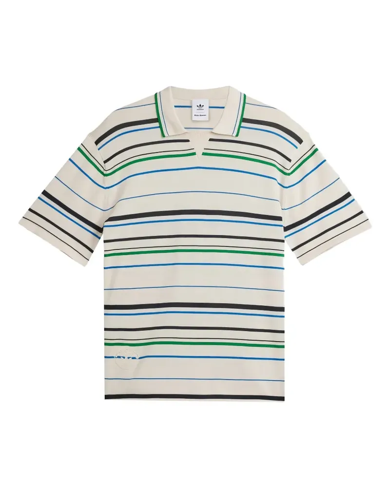 adidas x Wales Bonner striped short-sleeve polo shirt - Nude Nude