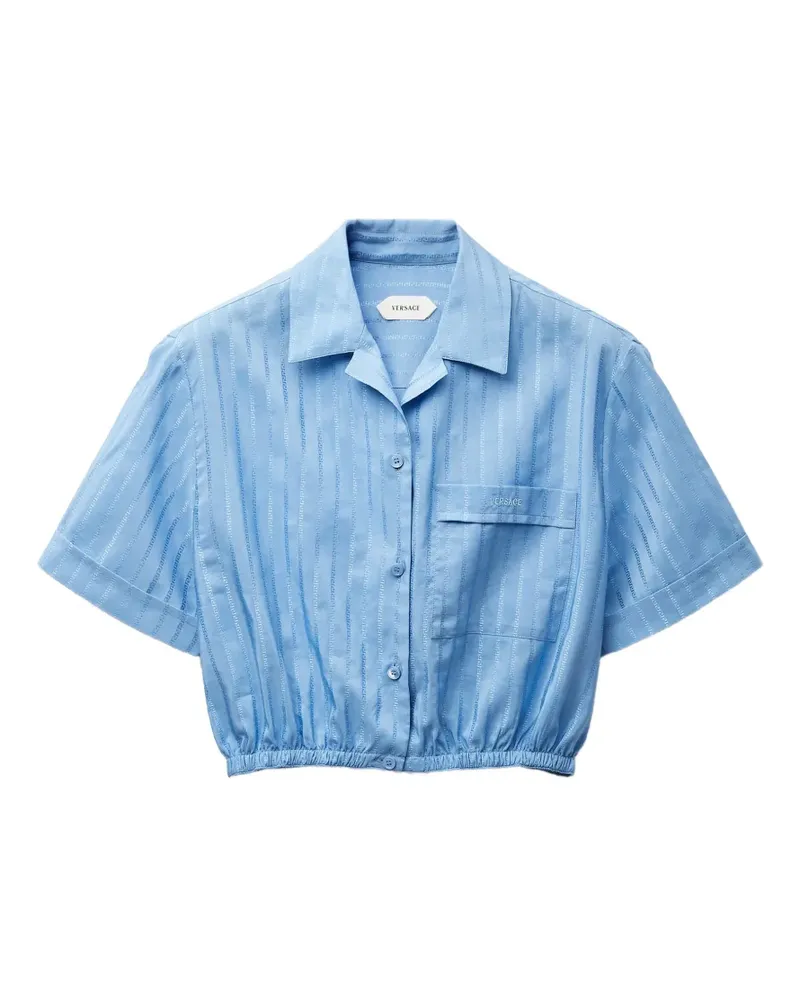 Versace jacquard cotton-silk crop shirt - Blau Blau