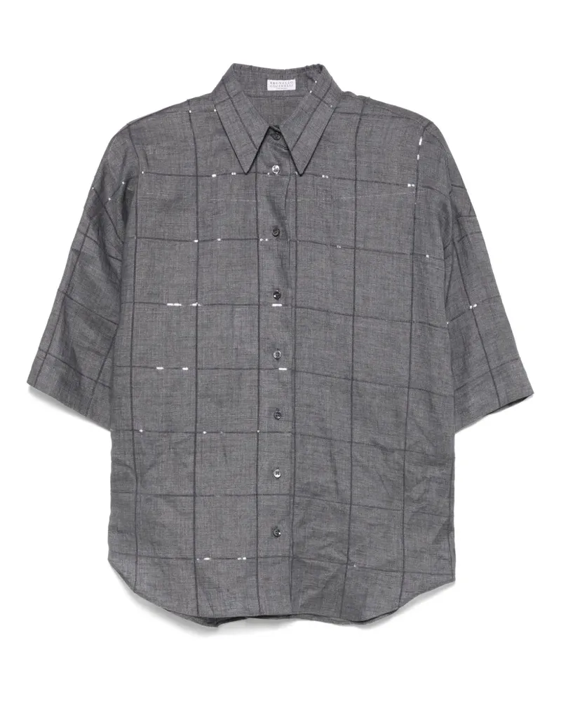 Brunello Cucinelli Kariertes Hemd - Grau Grau