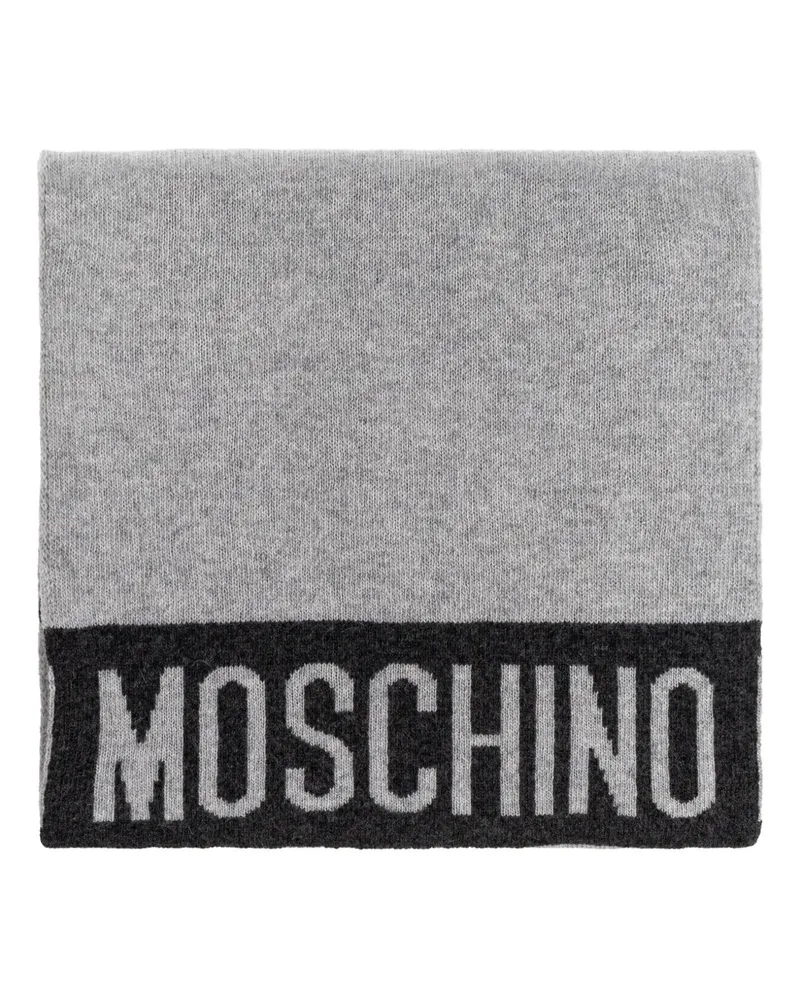 Moschino Schal mit Logo-Detail - Grau Grau