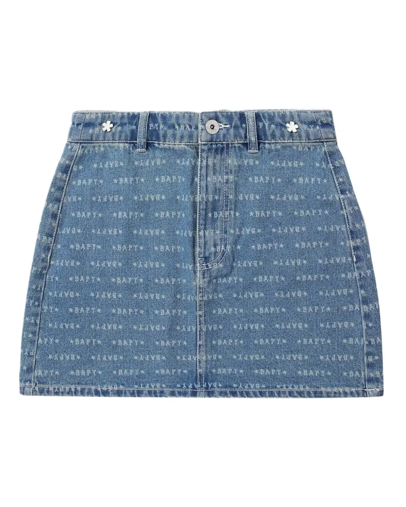 BAPE Jeansrock mit Logo - Blau Blau