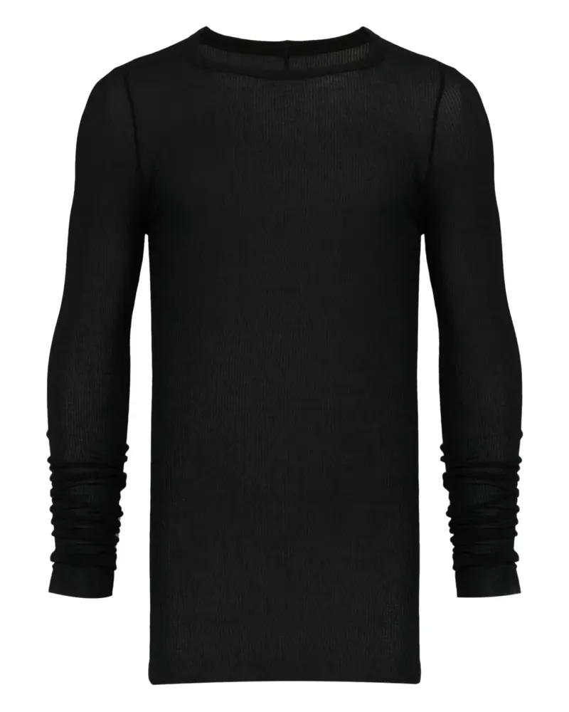 Rick Owens Geripptes Langarmshirt - Schwarz Schwarz