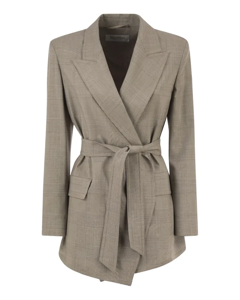 Max Mara Prince of Wales belted blazer - Nude Nude