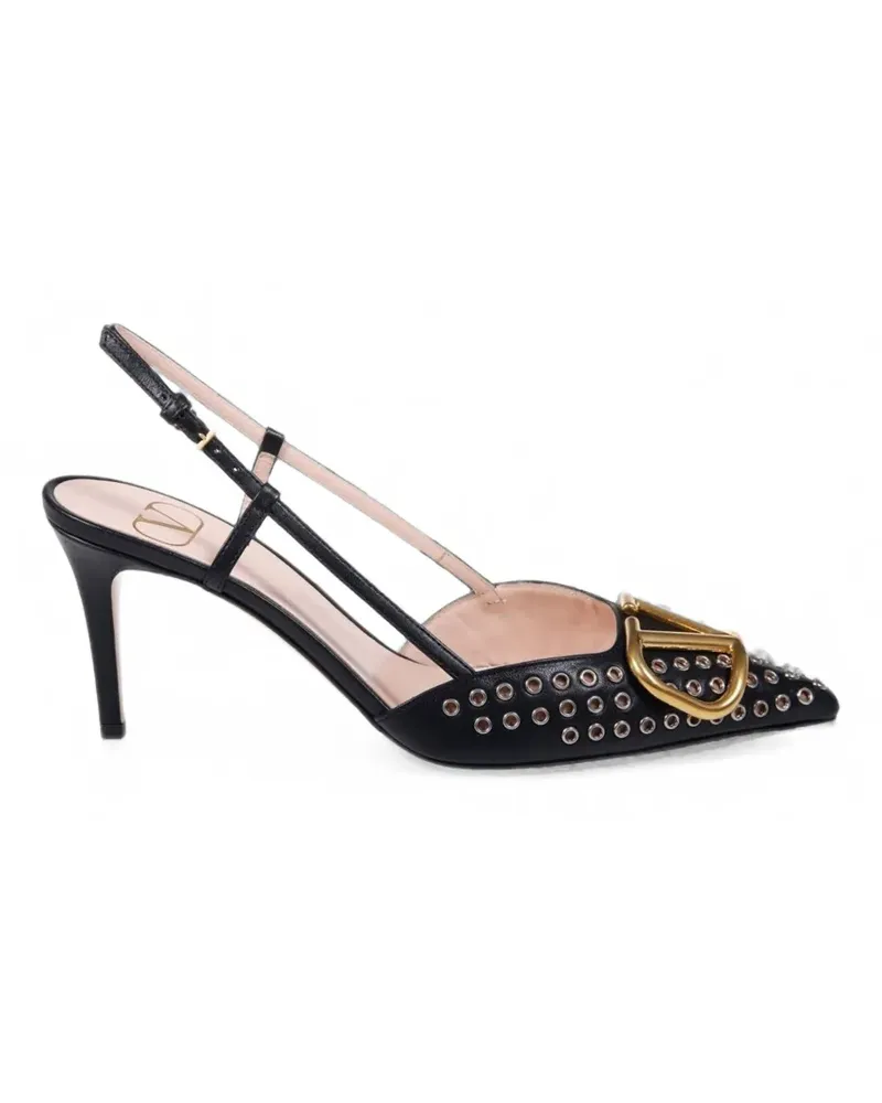 Valentino Garavani VLogo eyelet-embellished heeled pumps - Schwarz Schwarz
