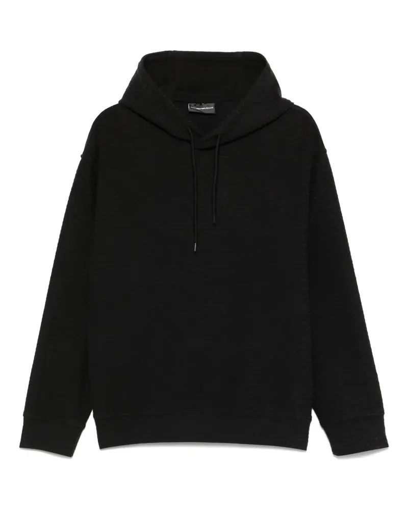 Emporio Armani Hoodie mit Jacquard-Logo - Schwarz Schwarz