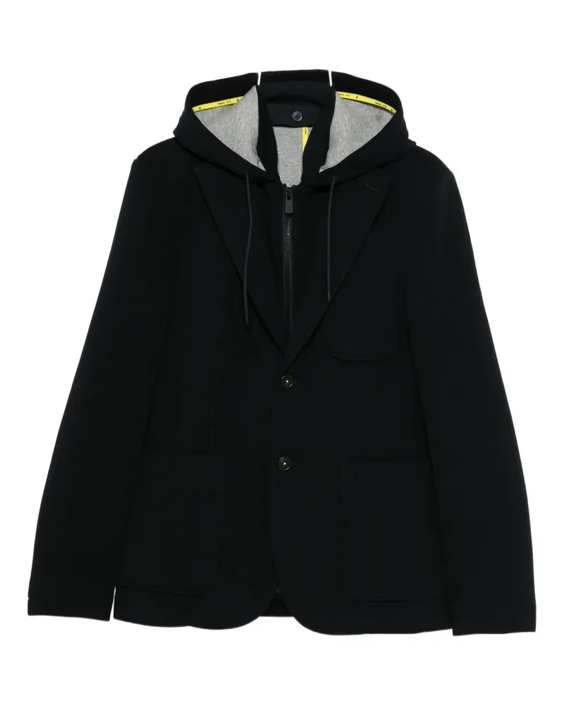 Manuel Ritz hooded pinstripe blazer - Blau Blau