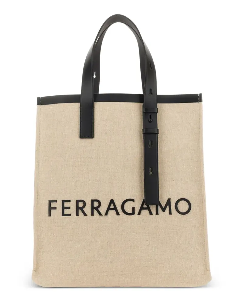 Ferragamo Tote Bag mit Logo - Nude Nude