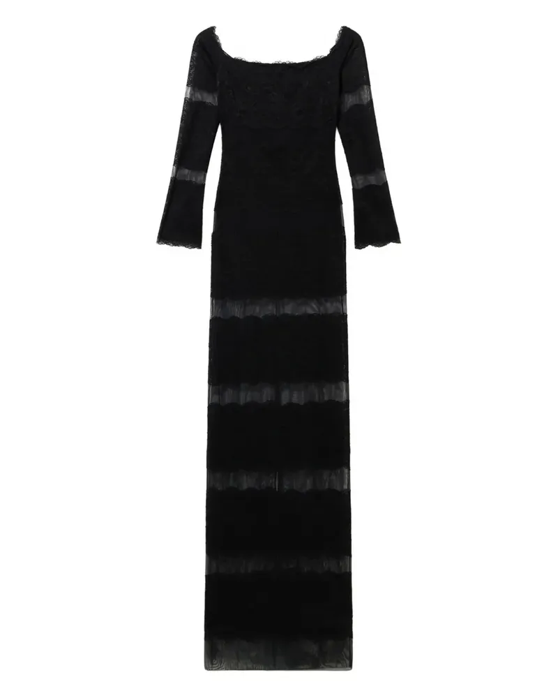 Blumarine lace off-the-shoulder maxi dress - Schwarz Schwarz