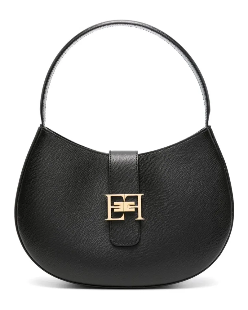 Elisabetta Franchi Shopper mit Logo-Schild Schwarz