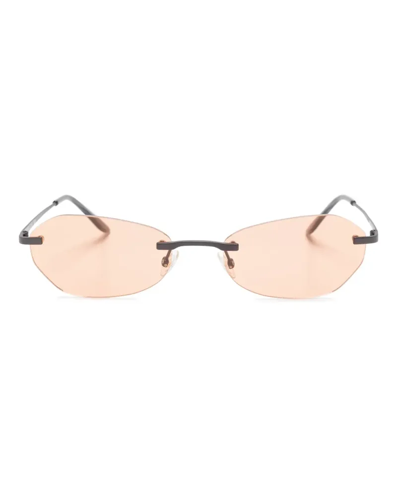 Our Legacy Sonnenbrille mit ovalem Gestell - Schwarz Schwarz