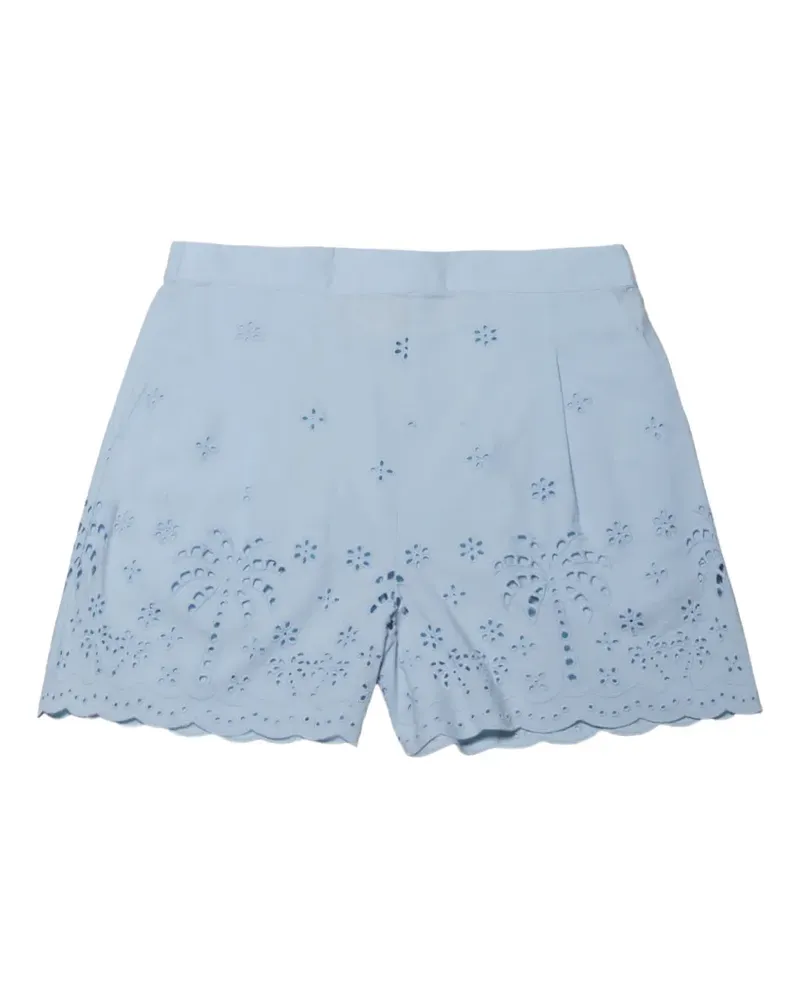 MC2 Saint Barth Amani broderie-anglaise scalloped shorts - Blau Blau