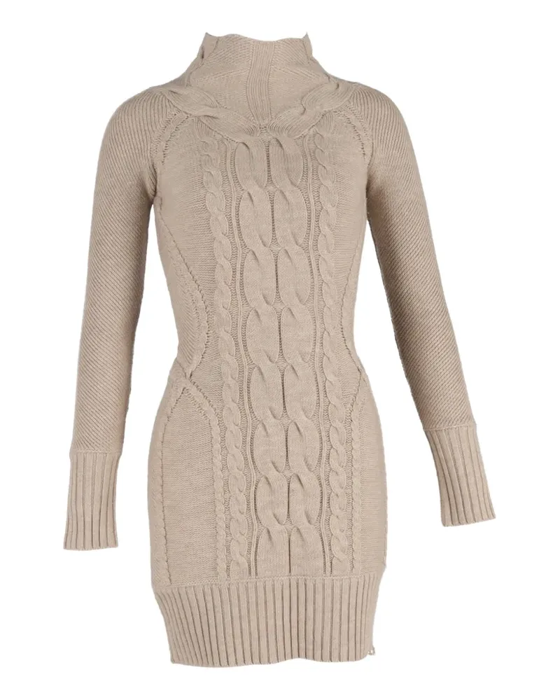Temperley London Rollkragen-Minikleid mit Zopfmuster - Nude Nude