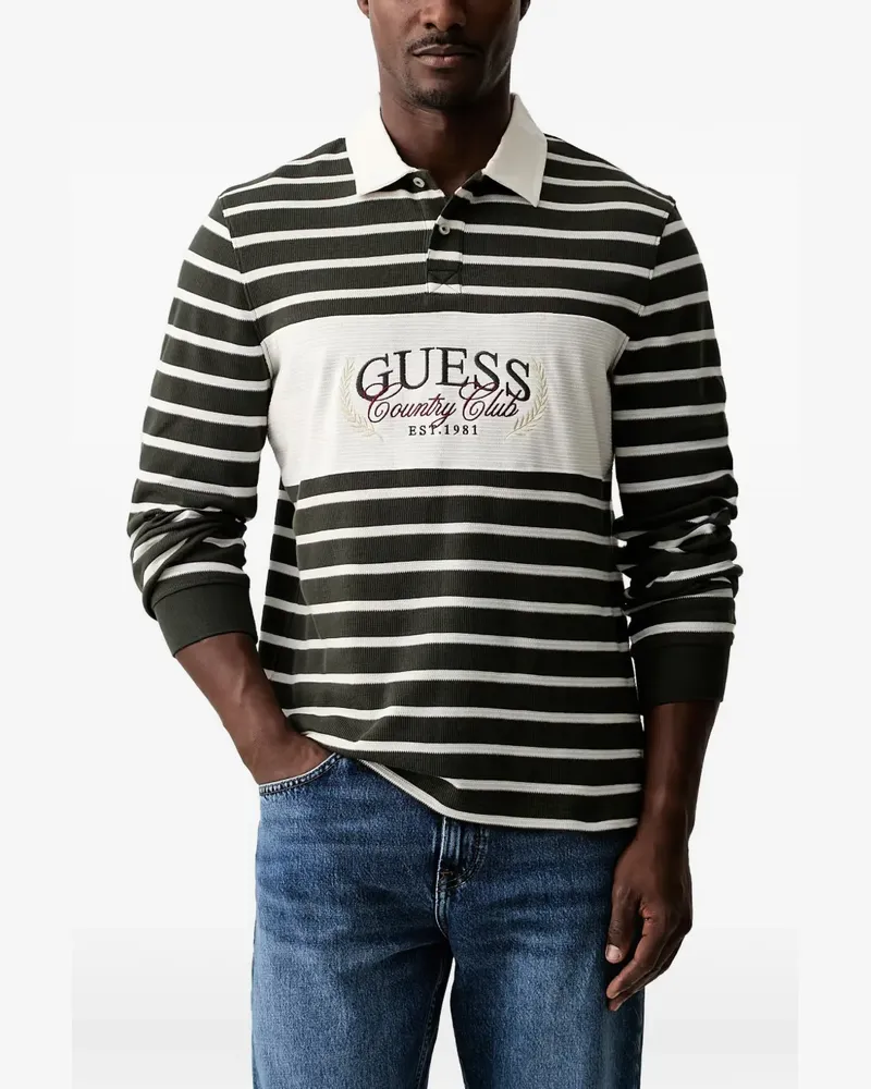 Guess Gestreiftes Poloshirt - Grün Grün